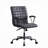 Genuine Industrial Office Chair with 5-Star Base and Caster Wheels in Vintage Black and Aluminum