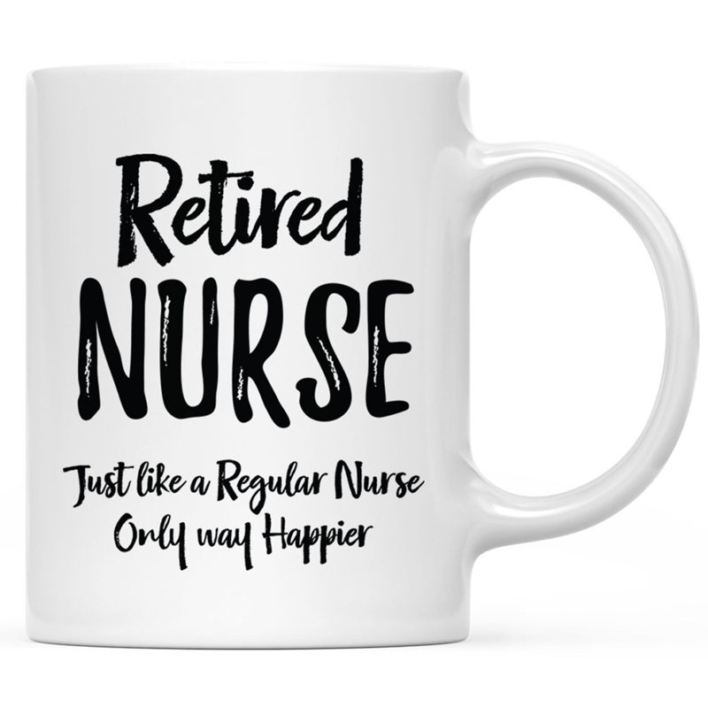 Grande tasse à café en céramique pour cadeaux, Infirmière à la retraite seulement, 1 paquet
