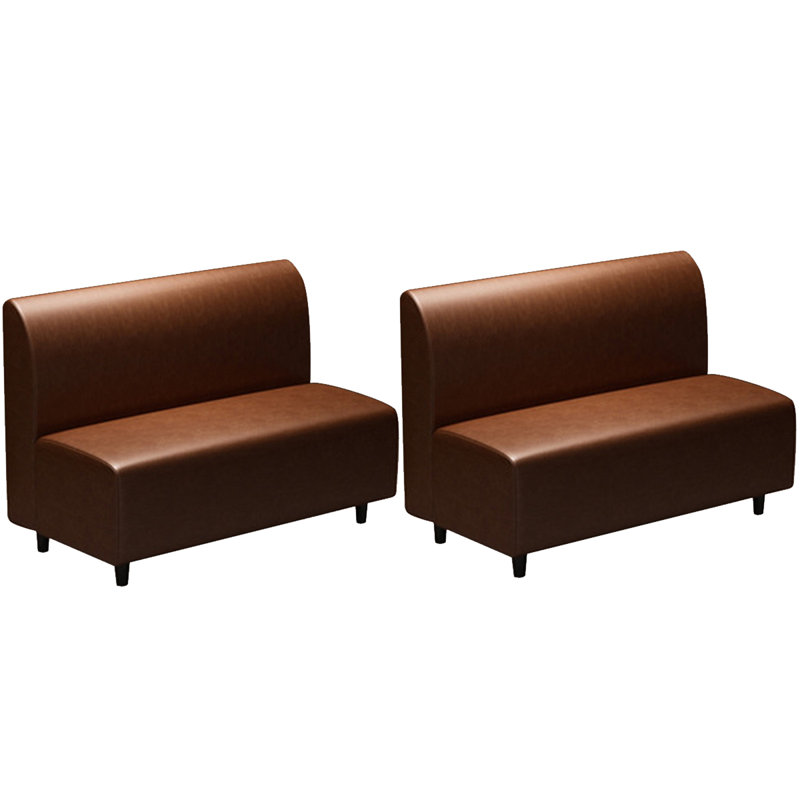 Banc rembourré en similicuir Nessi, Brun