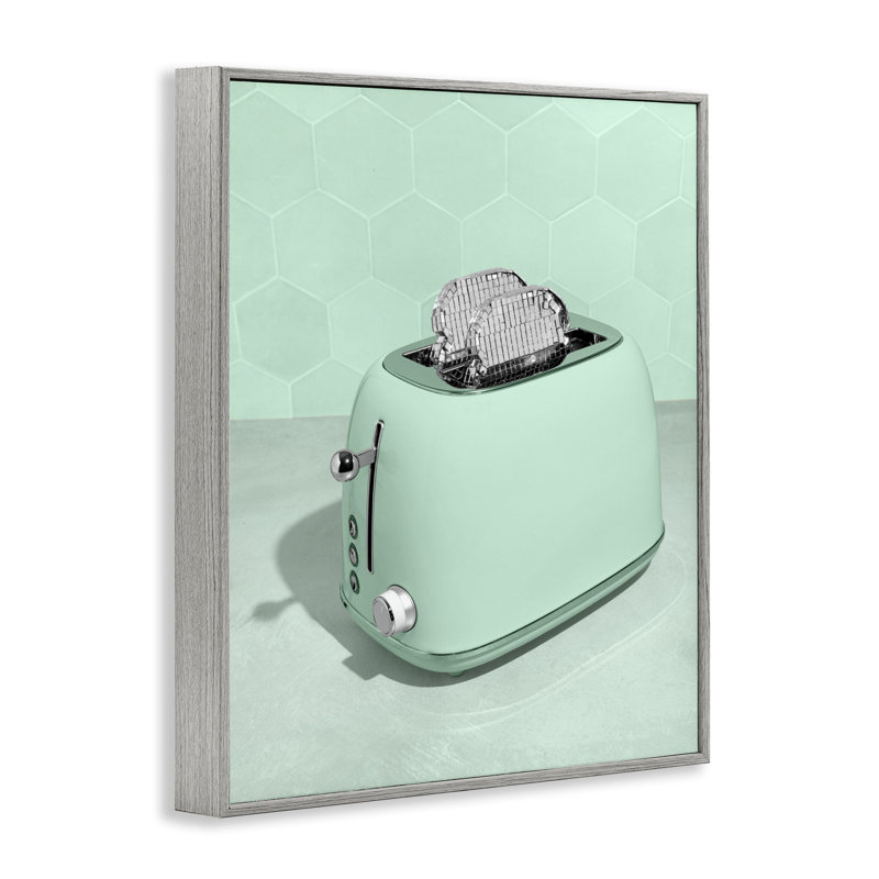 Giclée sur toile Disco Toaster Over Green, design par Lish Creative, 30 x 24, Giclée de ferme grise encadrée