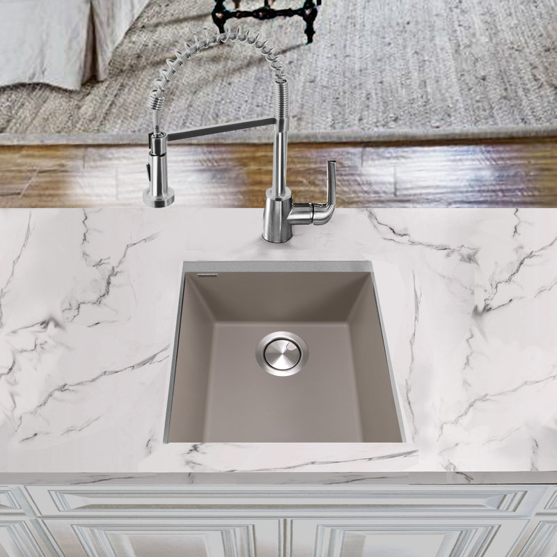 Plymouth 17'' L Single Basin Kitchen Sink, Truffle