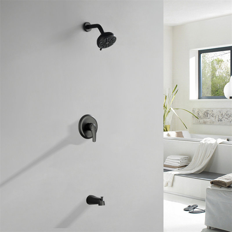 All-In-One Kit with Rough in-Valve, Matte Black