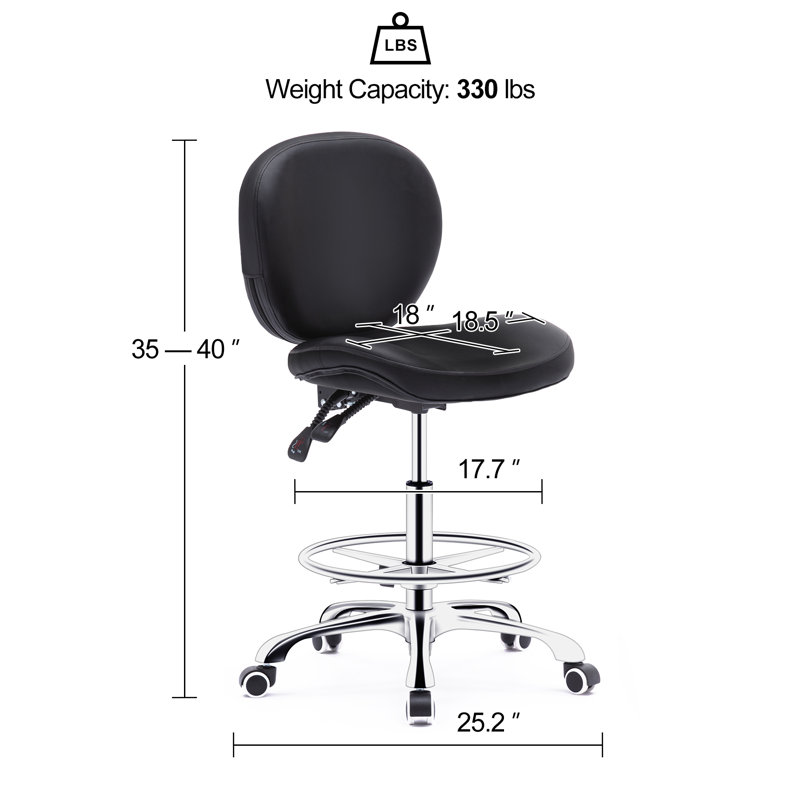 Tabouret à hauteur réglable Lavasia, Noir