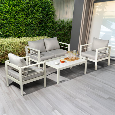 Berget 4 - Person Patio Conversation Sets with Cushions
