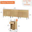 Ensemble de chambre à coucher WAMPAT 5 pièces avec 3 armoires de rangement et 2 tables de chevet avec chargeur, suite de chambre à coucher en bois cannelé avec tiroirs et portes, ensemble de rangement moderne assorti pour la chambre à coucher-118099888