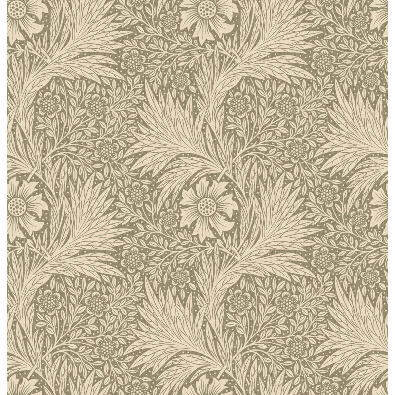 Papier peint taupe à motif floral de vigne, Peler et coller