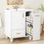 Meuble-lavabo 24 po avec lavabo, armoire de salle de bain avec tablette de porte, tiroir profond, panier coulissant à 2 niveaux, structure en bois massif et panneau de fibres à densité moyenne, un paquet, blanc-1376923254