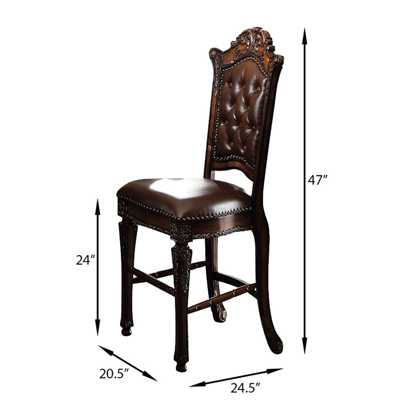 Cherry Tabourets de hauteur comptoir de 2 - dossier élégant et chaises de salle à manger à garniture cloutée distinctive Cuir synthétique, dossier, attrayant