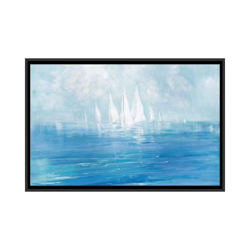 « set voile », impression sur toile, H 18 po x l 26 po x P 1,5 po, Toile avec cadre noir, Pas de tapis