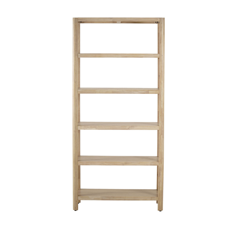 72"H x 34"W Lai 5-Tier Storage Bookcase, Weathered Sand
