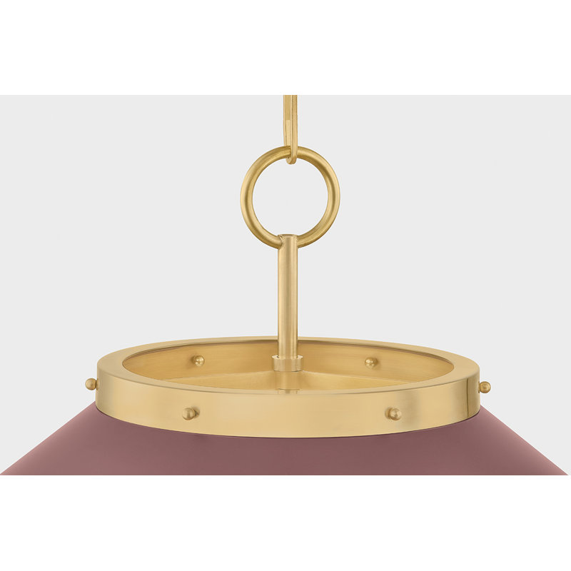 Clivedon Chandelier in Aged Brass/Soft Studio Green by Mark D. Sikes, Red