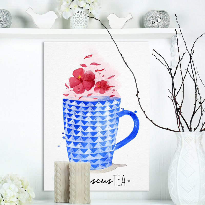 «Food Teacup Red Tea», reproduction d'impression sur toile, H 20 po x l 12 po x P 1po, Toile tendue