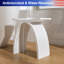 Tabouret de salle de bain arqué autoportant de 35,5 cm (14 po) en surface solide, siège de douche imperméable et antidérapant pour salle de bain