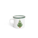 Crow Canyon Enamelware Helmsie x CCH Christmas Tree 16 oz Large Mugs, Green Rim