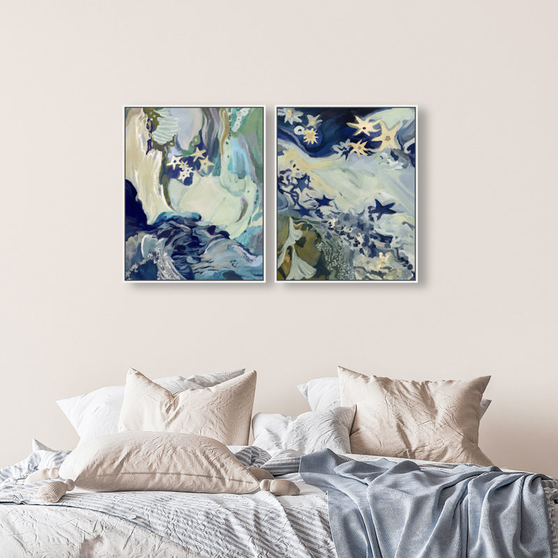Mermaid Dream Set Set by Oliver Gal, 50"H x 42"W, White Floater Frame