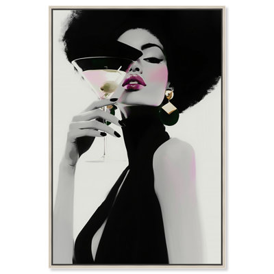 Tableau sur toile encadré Midnight Martini III par Art Remedy, cadre argenté, 36 x 54