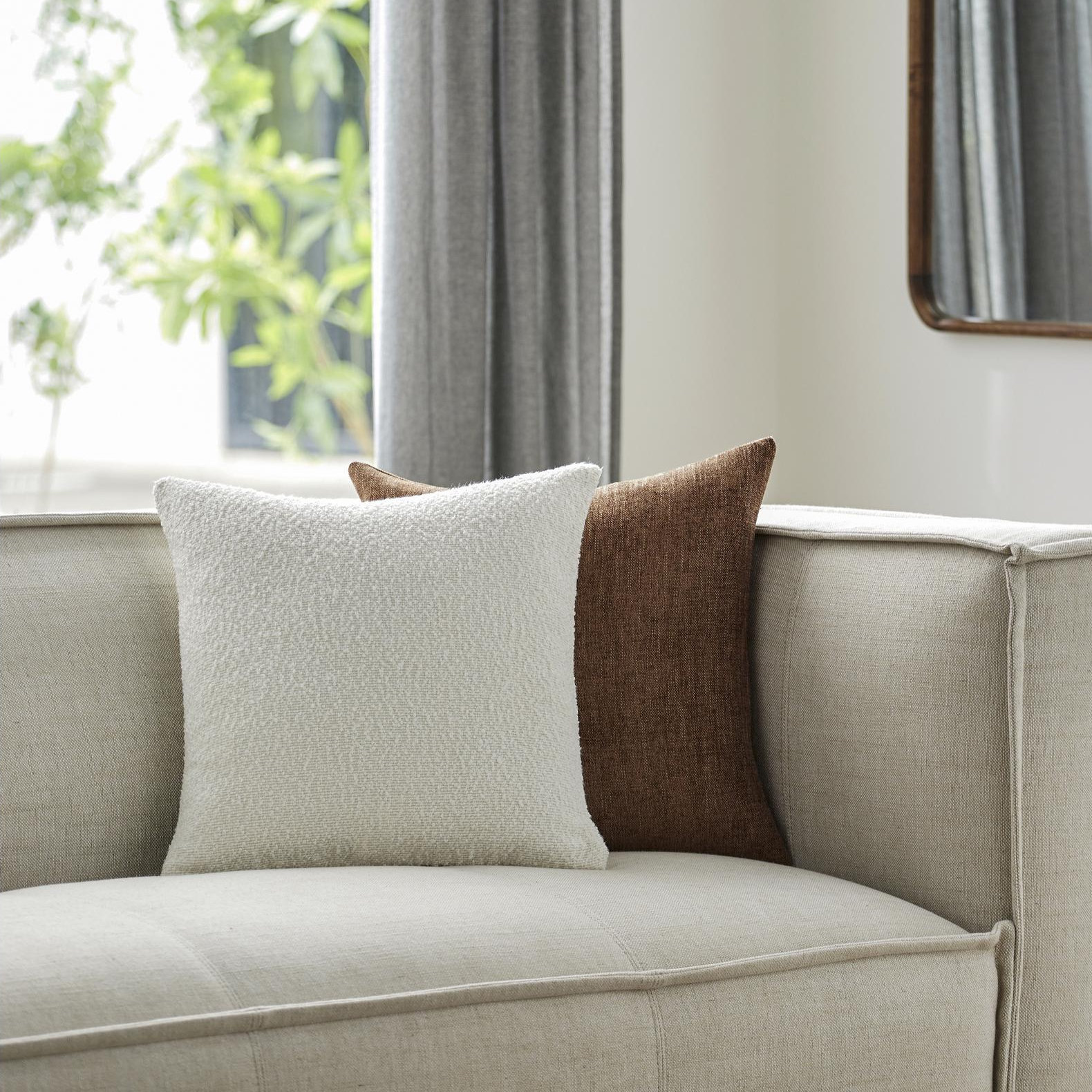 Amalfi Pillow Cover, White, Down, Square 20"