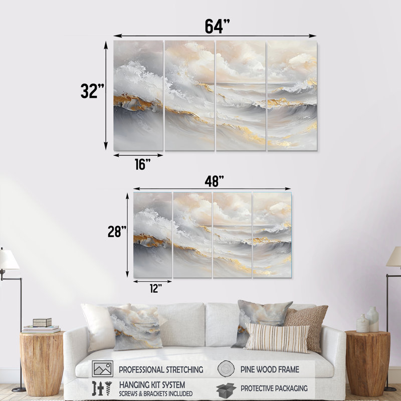 Attilio - art mural plage - décoration murale nautique, H 28 po x l 48 po, 4