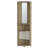 Chicago 75" H Mirrored Corner Bar Cabinet, With Glass Doors, Two Shelves and Stemware-1747055735