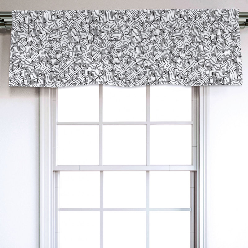 Sateen Floral Ruffled Window Valance