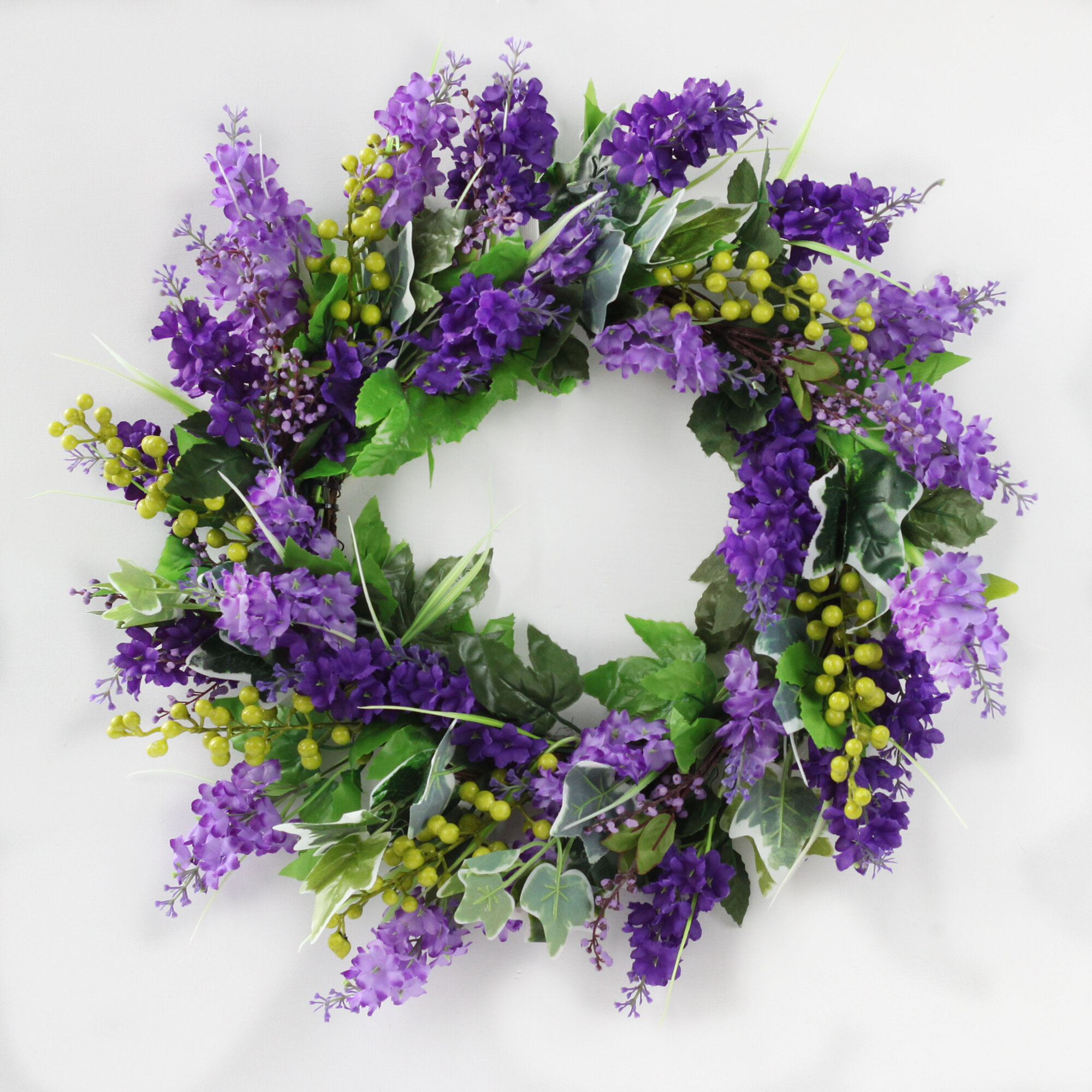Mixed Lavender Faux Flower & Foliage Teardrop