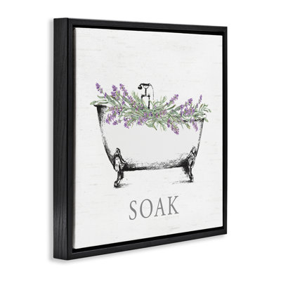"Soak Bathaign", art mural encadré avec lavande