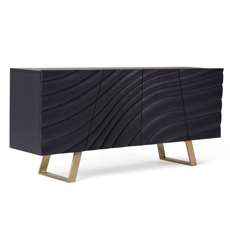 Buffet Alaia, Noir / or brossé