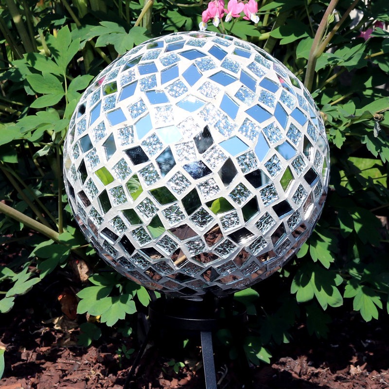 Globe terrestre en verre à miroir 10 po Cartert, 1, Mirrored Diamond