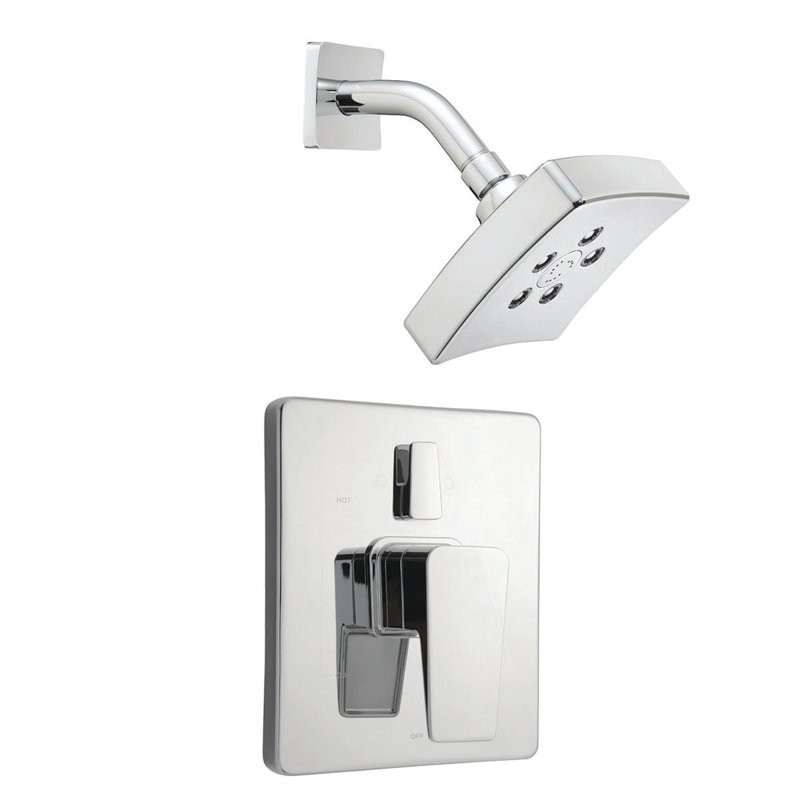 Robinet de douche thermostatique et à pression équilibrée Kubos, Chrome poli