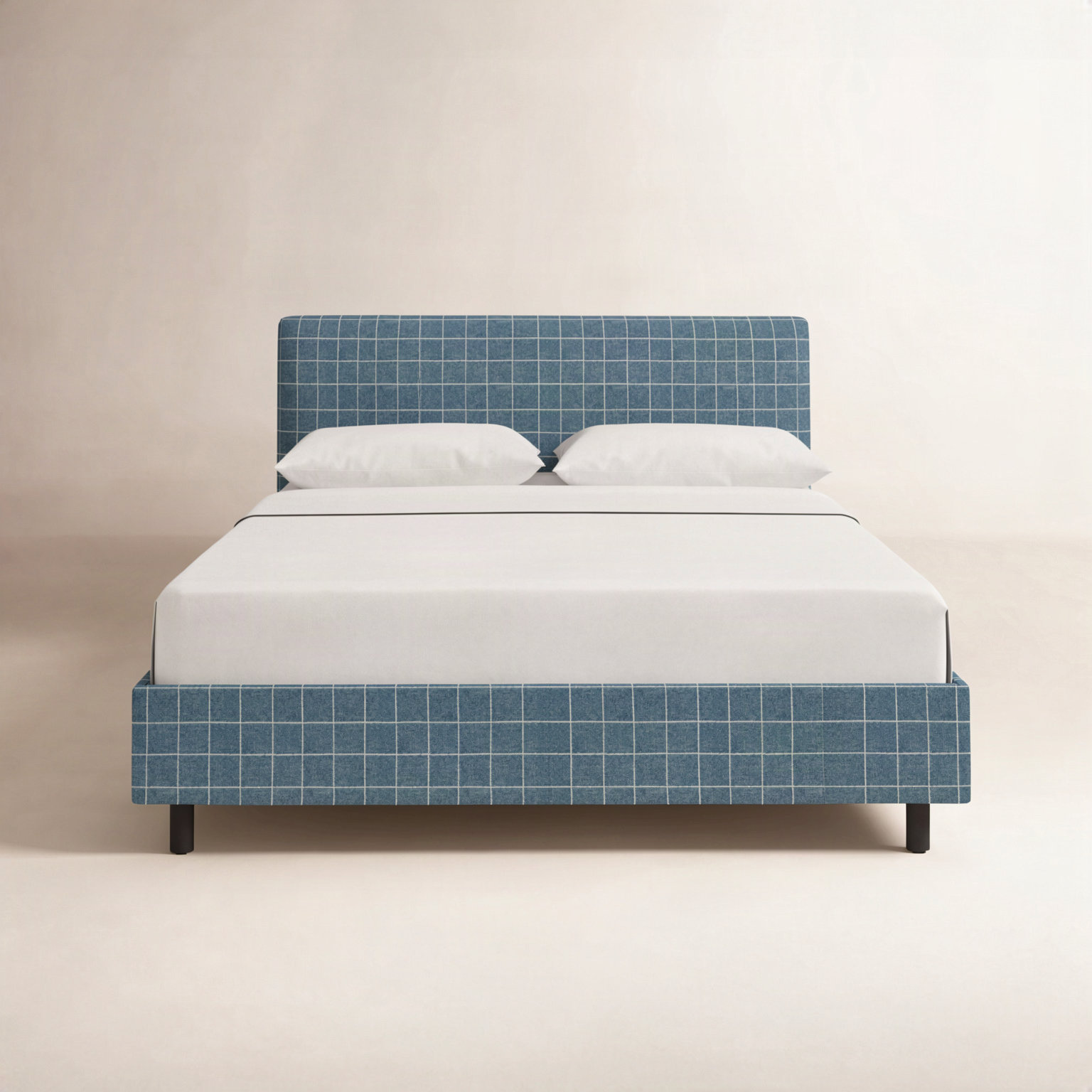 Avila Cotton Upholstered Bed, California King, Cafe Rainstorm