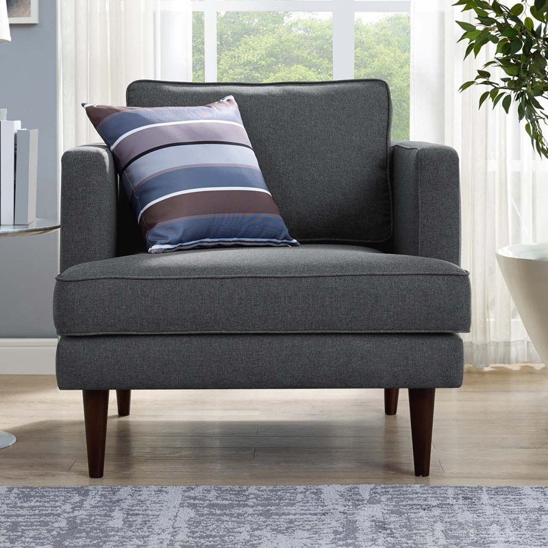 Agile Upholstered Fabric Armchair, Gray