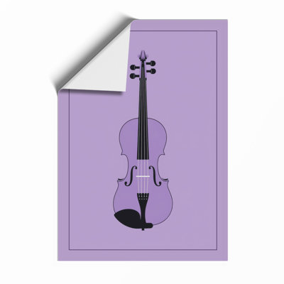 Violin in Purple Minimalist - Framed Print