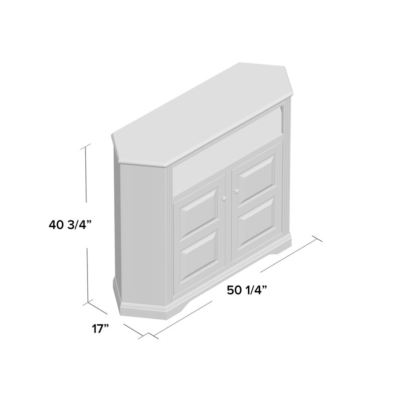 Rafeef Unfinished Corner TV Stand for TVs up to 55", Chocolate Mousse, Raised Panel
