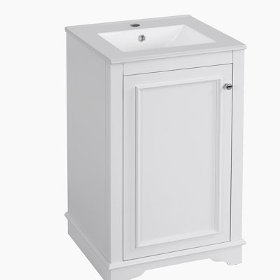 20" Bathroom Vanity with Ceramic Sink, Bathroom Cabinet with Door