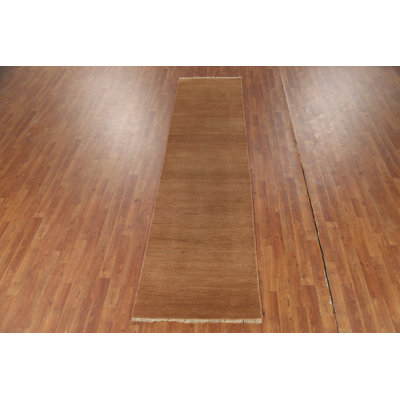 Light Brown Gabbeh Modern Runner Rug 3x10