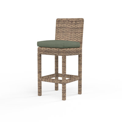 Havana Wicker Outdoor Stool with Sunbrella Cushion