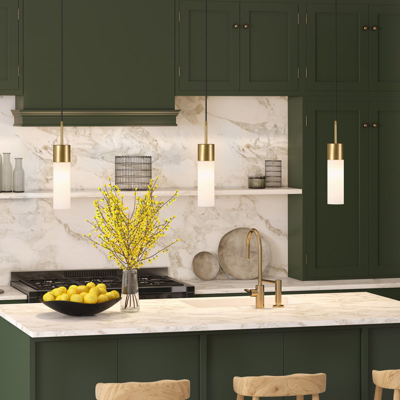 Hubbard 1 - Light Single Pendant, White, Brass