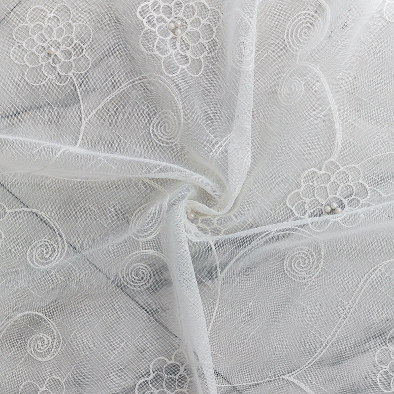 Panneau de rideau simple diaphane avec œillets Perouge, l 52 po x L 108 po, Blanc