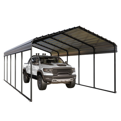 12 x 25 Ft Heavy Duty Carport with Galvanized Steel Roof