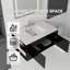 Meuble-lavabo flottant 36 po avec lavabo, porte à fermeture douce, comptoir en granite blanc 0,6 po et dosseret, contreplaqué