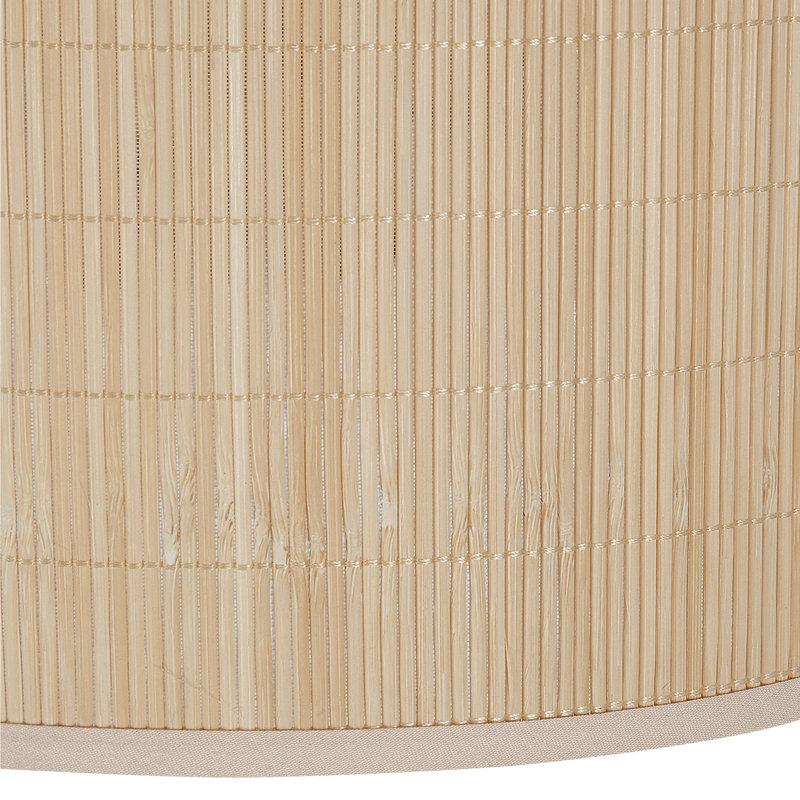 Plafonnier semi-encastré avec abat-jour cylindrique en rotin à intensité variable, 9.4" H x 14" W x 14" D, 2 Lights