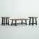 Ensemble de 3 tables basses en bois massif de 48 po avec 2 tables d'appoint Adam