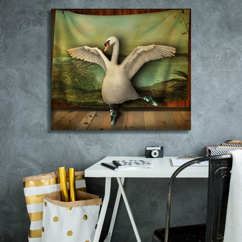  «Swan Lake 2» par John Hovenstine, art mural sur toile, 30 po x 26 po, H 26 po x l 30 po
