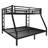 Black Metal Queen over King Bunk Bed | Space - Saving Design for Teens & Adults | Noise - Reduced & Box Spring - Free