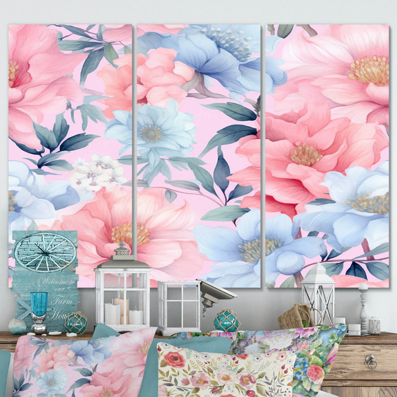 Lena - Fleurs, ensemble de reproduction d'art sur toile, H 28 po x l 36 po x P 1 po