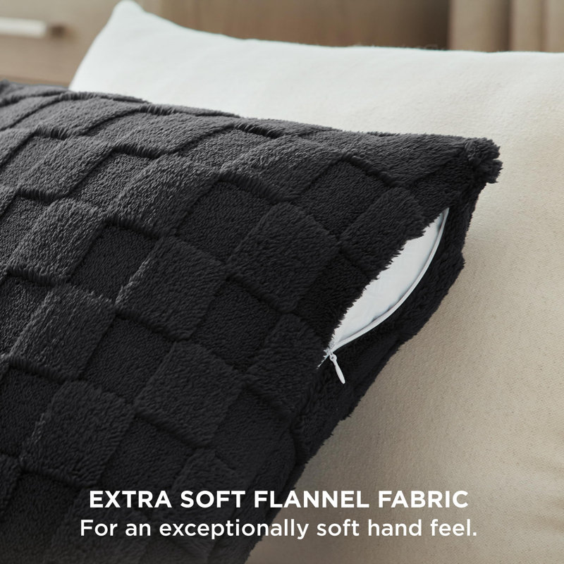 Bedsure Checkered Throw Pillow Covers, Black