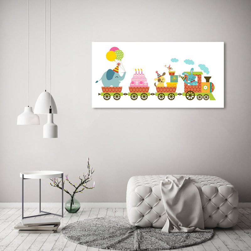 Cheerful Train - Wrapped Canvas Print