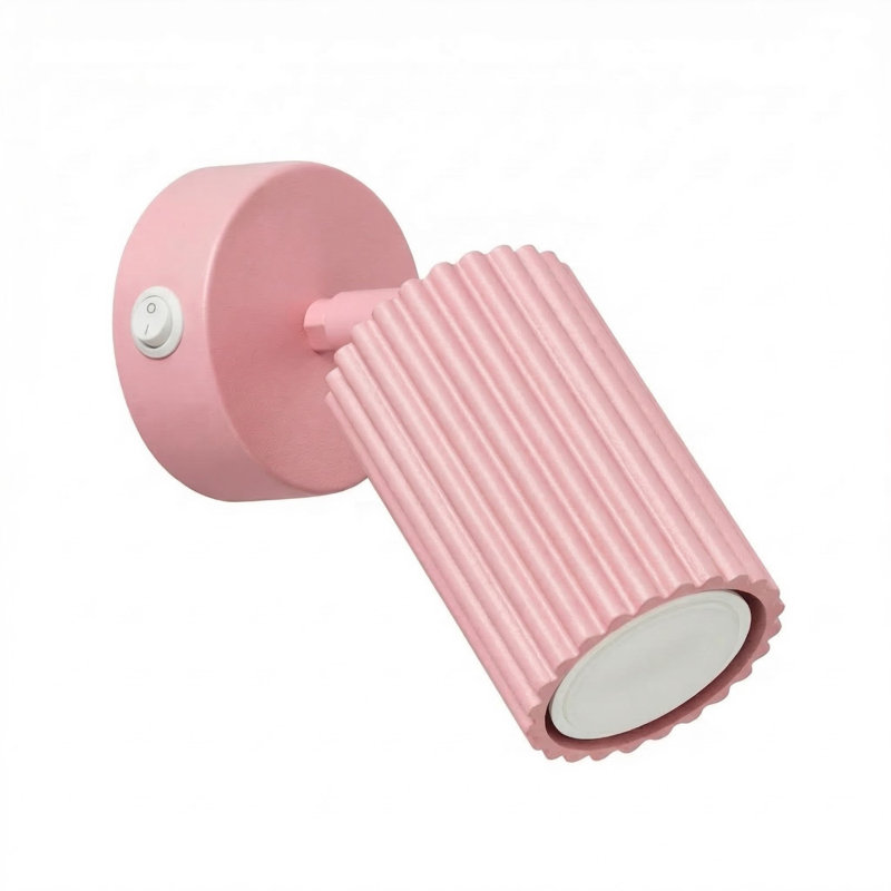 Karbon Aluminium Wall Sconce, Wall lamp KARBON pink with a switch, Pink, 1 Light