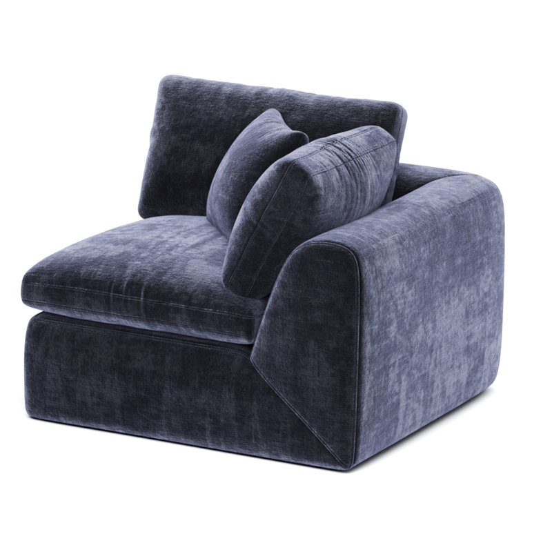 Boneless Boneless Sofa With Arm, High-Density Boneless Compression Foam, Navy