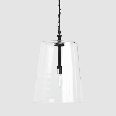 Luminaire suspendu en forme de pot 1 lumière avec accents en fer forgé